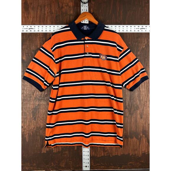 Auburn Tigers College Classics Striped Polo Shirt Orange Navy Mens XL NCAA SEC‎ - Picture 1 of 5